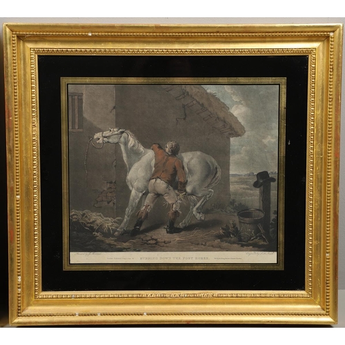 320 - GEORGE MORLAND (1763-1804). After. RUBBING DOWN THE POST HORSE; WATERING THE CART HORSE. A pair, sti... 