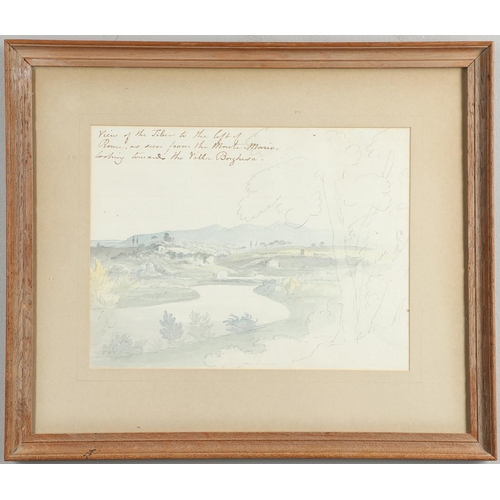 321 - SIR WILLIAM PILKINGTON, BT. (1775-1850). VIEW OF THE TIBER TO THE LEFT OF ROME, AS SEEN FROM THE MON... 