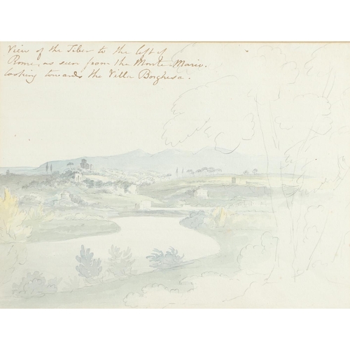 321 - SIR WILLIAM PILKINGTON, BT. (1775-1850). VIEW OF THE TIBER TO THE LEFT OF ROME, AS SEEN FROM THE MON... 