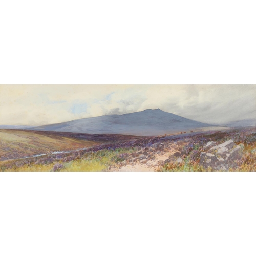 324 - FREDERICK JOHN WIDGERY (1861-1942). MOORLAND SCENE (DARTMOOR?) Signed, watercolour and bodycolour
26... 