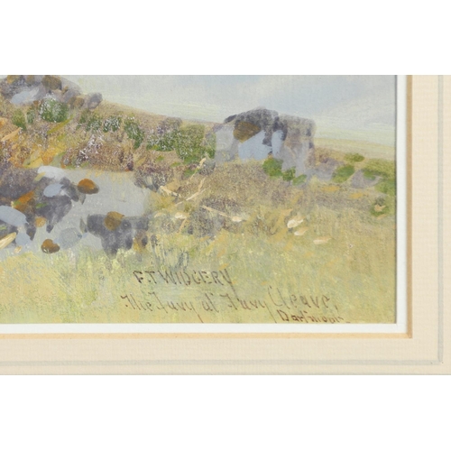 325 - FREDERICK JOHN WIDGERY (1861-1942). THE TAVY AT TAVY CLEAVE, DARTMOOR. Signed and inscribed with tit... 