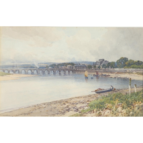 326 - FREDERICK JOHN WIDGERY (1861-1942). TORRINGTON; BARNSTAPLE BRIDGE. Two, both signed, watercolour and... 