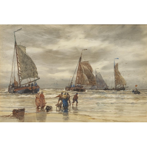 333 - ARTHUR WILDE PARSONS (1854-1931). DUTCH FISHING BOATS. Signed and dated 1907, watercolour heightened... 