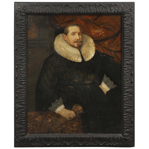 338 - FRANS POURBUS THE YOUNGER (1569-1622). Follower of. PORTRAIT OF A NOBLEMAN OF THE VON ELVERFELDT FAM... 