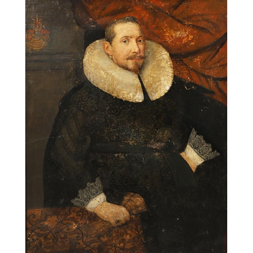 338 - FRANS POURBUS THE YOUNGER (1569-1622). Follower of. PORTRAIT OF A NOBLEMAN OF THE VON ELVERFELDT FAM... 