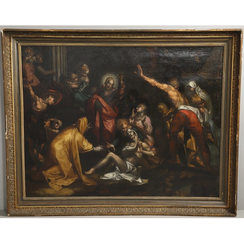 342 - ABRAHAM BLOEMAERT (1564-1651). After. THE RAISING OF LAZARUS. Oil on canvas
103.5 x 134cm.

* This i... 