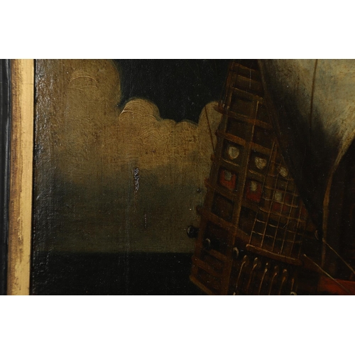 343 - HENDRIK CORNELISZ VROOM (1562-1640). In the manner of. A GENOESE GALLEON, SAILS BILLOWING. Oil on ca... 