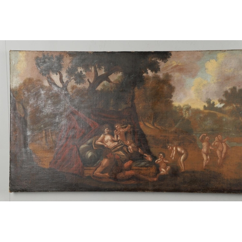 344 - FLEMISH SCHOOL, 17/18TH CENTURY. SCENE WITH VENUS AND MARS, THE FORGE OF CUPID AND PUTTI AT PLAY. Oi... 