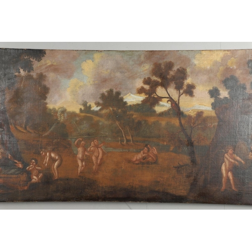 344 - FLEMISH SCHOOL, 17/18TH CENTURY. SCENE WITH VENUS AND MARS, THE FORGE OF CUPID AND PUTTI AT PLAY. Oi... 