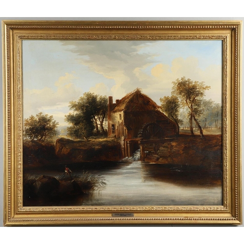 349 - CALEB ROBERT STANLEY (1795-1868). Attributed to. THE OLD THATCHED MILL. Oil on canvas
62 x 74.5cm.

... 