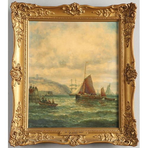 364 - WILLIAM THORNLEY (FL.1868-1898). OFF THE SUSSEX COAST. Signed, inscribed with title on the stretcher... 