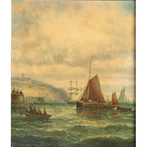 364 - WILLIAM THORNLEY (FL.1868-1898). OFF THE SUSSEX COAST. Signed, inscribed with title on the stretcher... 