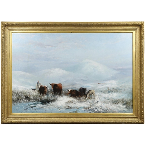 374 - WILLIAM WIDGERY (1826-1893). WINTER ON DARTMOOR. Signed, oil on canvas
97.5 x 148cm.