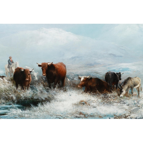 374 - WILLIAM WIDGERY (1826-1893). WINTER ON DARTMOOR. Signed, oil on canvas
97.5 x 148cm.