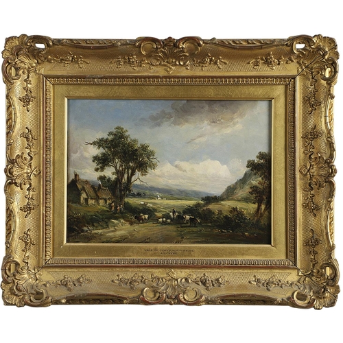 378 - ALFRED VICKERS (1786-1868). VALE OF CLWYD, NORTH WALES. Signed, oil on board, period gilt frame
19.5... 