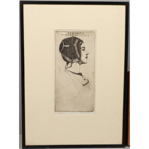 388 - SIR DAVID YOUNG CAMERON, RA (1865-1945). VERONICA: A MAID OF ITALY. Etching, 1895, signed in pencil
... 