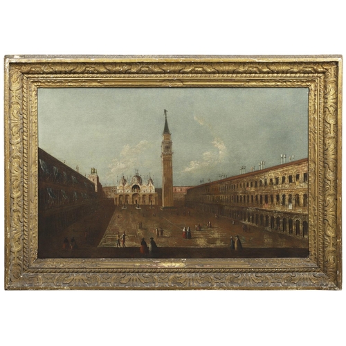 397 - ANTONIO CANALE, CANALETTO (1697-1768). Follower of. VENICE: PIAZZA SAN MARCO AND THE BASILICA SAN MA... 