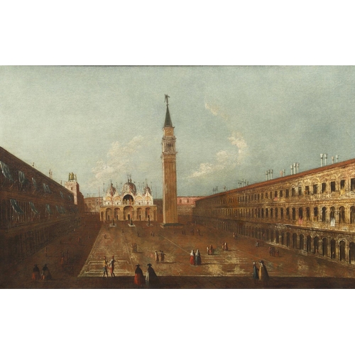 397 - ANTONIO CANALE, CANALETTO (1697-1768). Follower of. VENICE: PIAZZA SAN MARCO AND THE BASILICA SAN MA... 