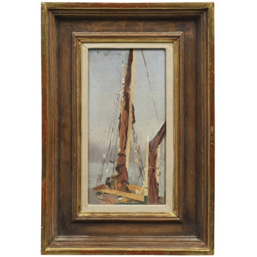 408 - PAUL FORDYCE MAITLAND (1863-1909). A FURLED MAINSAIL. Signed at top edge, also signed and inscribed ... 