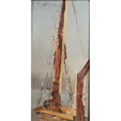 408 - PAUL FORDYCE MAITLAND (1863-1909). A FURLED MAINSAIL. Signed at top edge, also signed and inscribed ... 