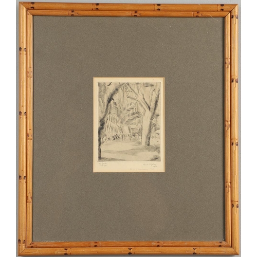 410 - PAULE VEZELAY (1892-1984). THE GARDEN. (d) Etching, 1927, signed, dated, titled, numbered `no 6 of 9... 