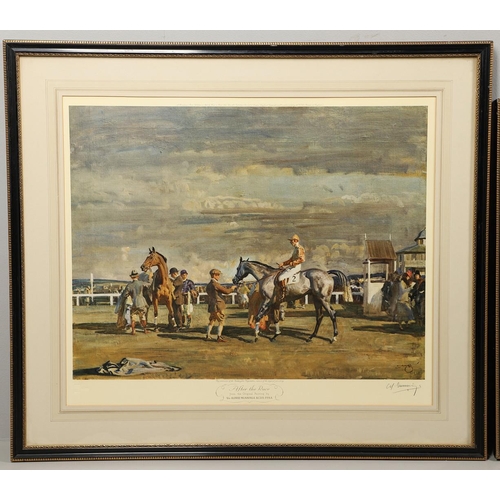 418 - SIR ALFRED JAMES MUNNINGS, KCVO, PRA (1878-1959). After. THE SADDLING PADDOCK, CHELTENHAM MARCH MEET... 