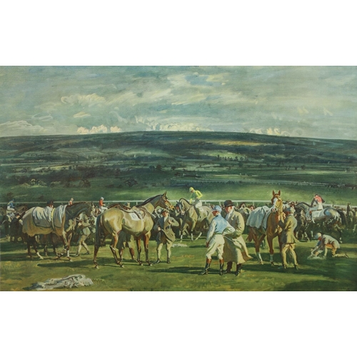 418 - SIR ALFRED JAMES MUNNINGS, KCVO, PRA (1878-1959). After. THE SADDLING PADDOCK, CHELTENHAM MARCH MEET... 