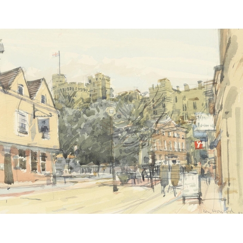 423 - KEN HOWARD, RA (1932-2022). VIEWS IN WINDSOR. (d) Three, each signed and dated 82, watercolour and p... 