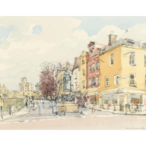 423 - KEN HOWARD, RA (1932-2022). VIEWS IN WINDSOR. (d) Three, each signed and dated 82, watercolour and p... 