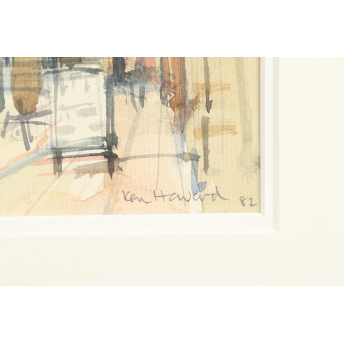 423 - KEN HOWARD, RA (1932-2022). VIEWS IN WINDSOR. (d) Three, each signed and dated 82, watercolour and p... 