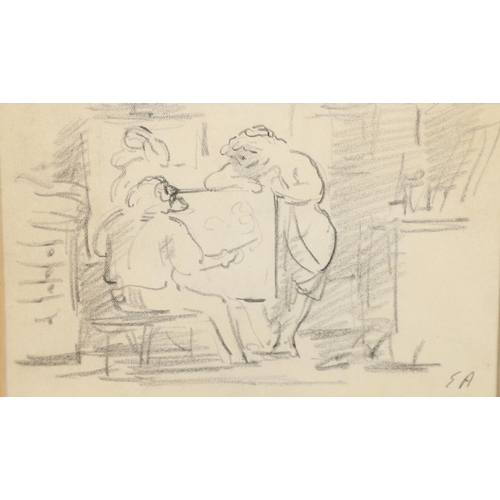 430 - EDWARD ARDIZZONE, CBE, RA (1900-1979). ARTIST AND MODEL (1962). (d) Signed with in initials, black c... 