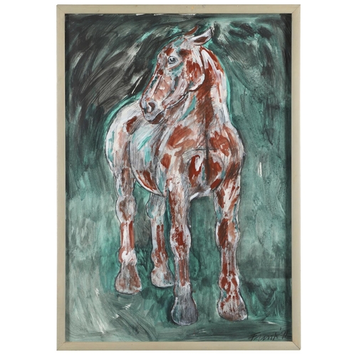 431 - DAME ELISABETH FRINK, DBE, RA (1930-1993). HORSE. (d) Signed and dated `91, watercolour and bodycolo... 