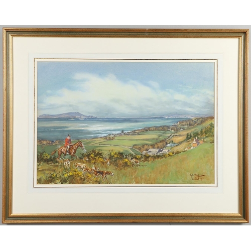 434 - JOHN KING (1929-2014). THE SOUTH DORSET ABOVE RINGSTEAD BAY. (d) Signed, inscribed `S. DORSET` and d... 