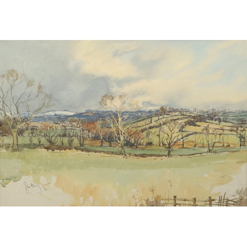 435 - JOHN KING (1929-2014). NEW FOREST HUNT. (d) Signed, watercolour
36 x 53cm.;
with another view of hun... 