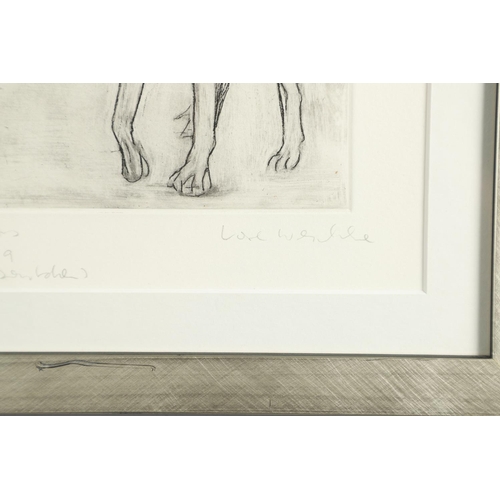 444 - KARL WESCHKE (1925-2005). DOG WALKING. (d) Etching, printed with plate tone, 1999, signed, dated 12.... 