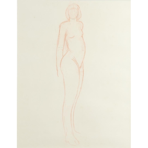 446 - KARL WESCHKE (1925-2005). SHY GIRL. (d) Red chalk and pencil
46 x 35.5cm.

Provenance: By descent in... 