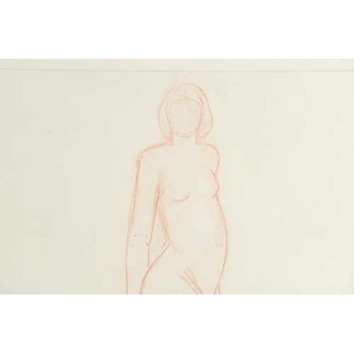 446 - KARL WESCHKE (1925-2005). SHY GIRL. (d) Red chalk and pencil
46 x 35.5cm.

Provenance: By descent in... 