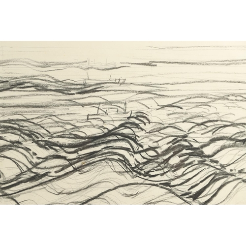 449 - KARL WESCHKE (1925-2005). SEA WITH BOATS. (d) Charcoal and pencil
48 x 74.5cm.

Provenance: By desce... 