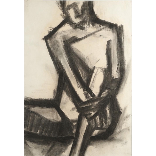 450 - KARL WESCHKE (1925-2005). SEATED FIGURE, c.1957. (d) Charcoal
69.5 x 48.5cm.

Provenance: By descent... 