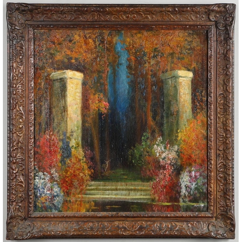 455 - THOMAS EDWIN MOSTYN (1864-1930). THE GLADE OF THE STAG. Bears a signature, oil on canvas
52 x 49.5cm... 