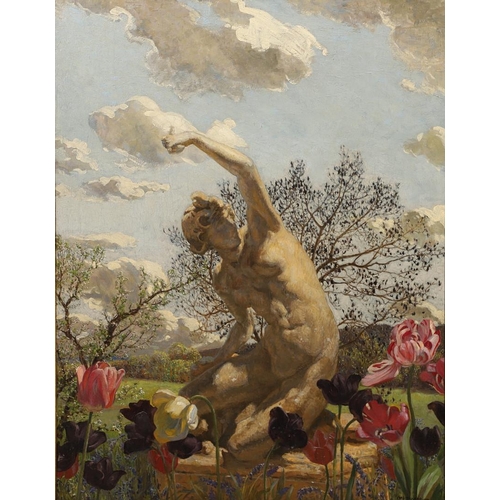 456 - CHARLES DANIEL WARD (1872-C.1936). SPRING IN THE GARDEN. Signed and dated 1934, also signed and insc... 