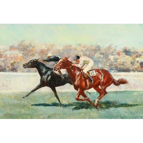 480 - RAOUL MILLAIS (1901-1999). ASCOT GOLD CUP RACE, 1937: OMAHA AND QUASHED. (d) Signed and dated 37, oi... 