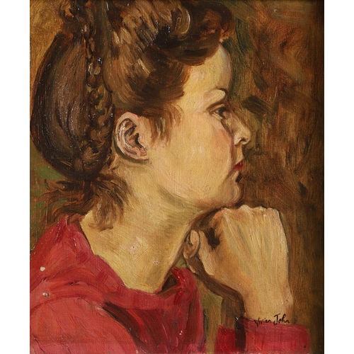 494 - VIVIEN JOHN (1915-1994). PROFILE OF LILLIAN. (d) Signed, also signed and inscribed with artist's add... 