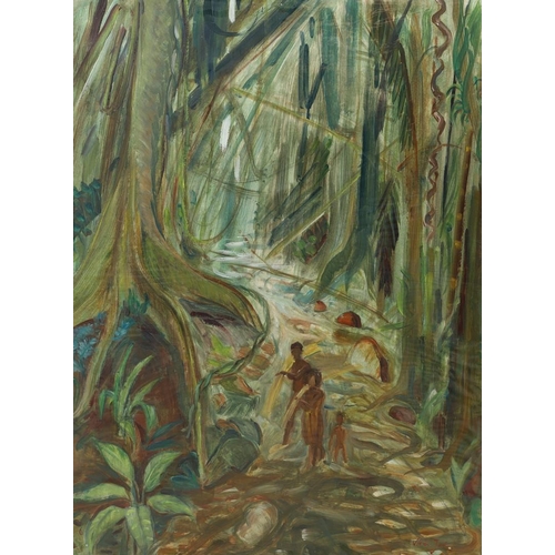 495 - VIVIEN JOHN (1915-1994). A FOLIO OF FIVE WORKS. (d) Comprising botanical and jungle subjects, two wi... 