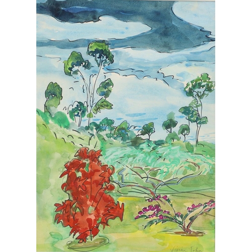 497 - VIVIEN JOHN (1915-1994). A FOLIO OF FOUR WORKS. (d) Comprising botanical and jungle subjects, four s... 