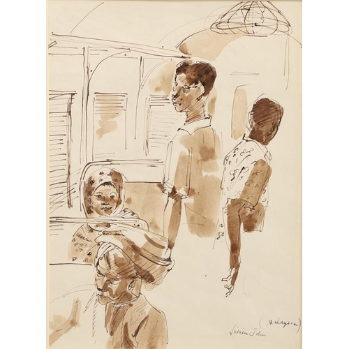 498 - VIVIEN JOHN (1915-1994). A FOLIO OF FIVE WORKS. (d) Comprising figure subjects, two signed, one insc... 