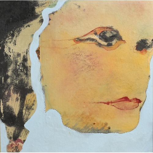 501 - BOO SAVILLE (B.1980). FACE WITH PONYTAIL. (d) Mixed media on textured card
90 x 90cm.

Provenance: P... 