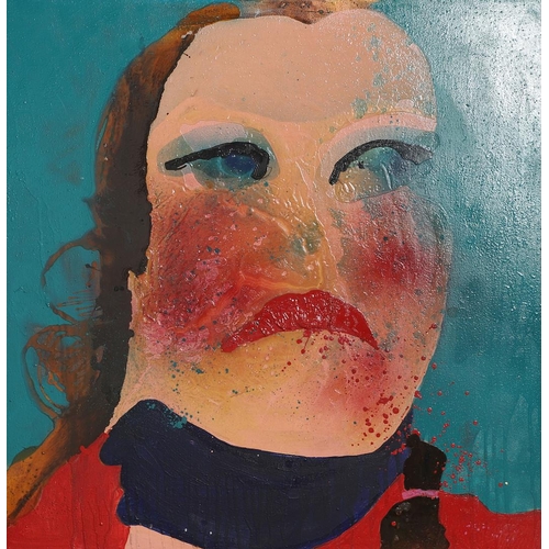 502 - BOO SAVILLE (B.1980). FACE. (d) Oil on canvas, unframed
94 x 94cm.

Provenance: Purchased by the own... 