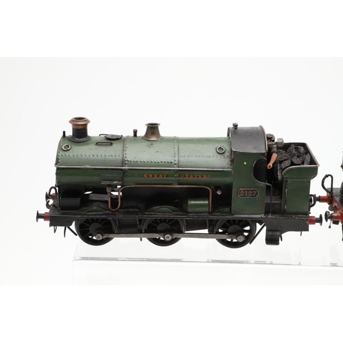 505 - FOUR SCRATCH BUILT 0 GAUGE CLOCKWORK LOCOMOTIVES. Four unusual 0 gauge scratch built clockwork locom... 