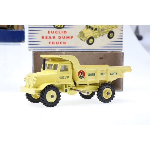 516 - BOXED DINKY SUPERTOYS - INCLUDING BBC TV VEHICLE & TANK TRANSPORTER. Three boxed models including 96... 